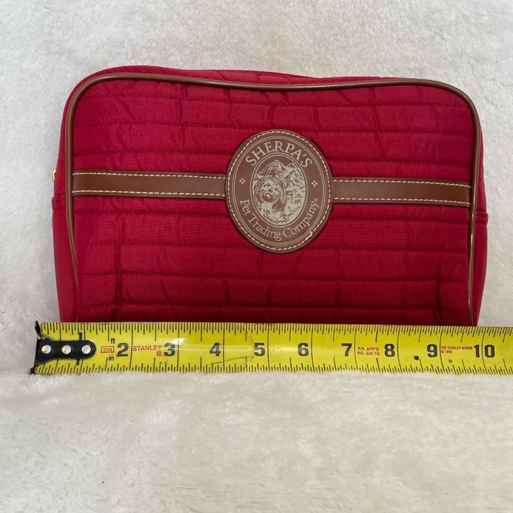 Sherpa’s Pet Trading Company bag. Trolley Strap for easy travel. Rich Red